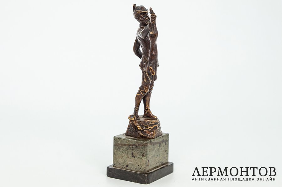 Статуэтка Охотник с зайцем. Германия, автор Franz Iffland, 1930-е гг. Бронза.