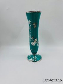 Ваза для цветов в технике silver overlay. Фарфор, серебро, Rosenthal, Германия, 1-я половина 20 века