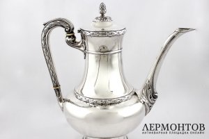 Чайно-кофейный сервиз на подносе. Серебро 800 пробы. Бельгия