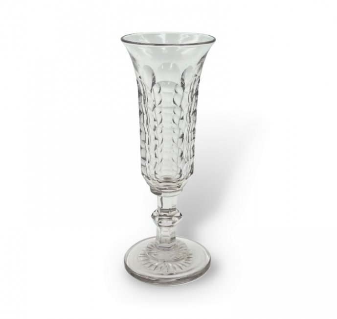 Фужер флейта шампанка. Россия, фабрика Мальцовых, 1840-1850-е гг.  Стекло.
