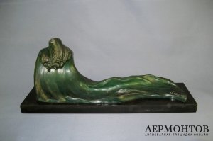 Альбатрос. J. Loriot. Металл, мрамор, ручная роспись. Франция, 20-30-е годы ХХ века. 