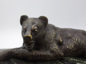 Скульптура Лежащий медведь. Россия, частный бронзолитейный завод, 2 половина 19 в.