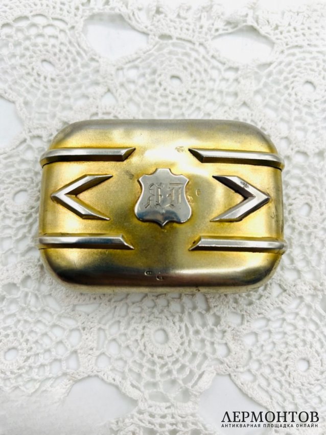 Кошелёк «Souvenir». Серебро 84 пробы, малахит, Россия, 1880-е годы