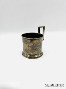 Подстаканник с ландышами. Серебро 84 пробы, П. Кошелев, Россия, 1893 год