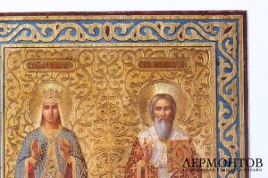 Икона Святые Ольга и Михаил. Россия, подписная, Мастерская Пешехонова, 2 пол. 19 в.