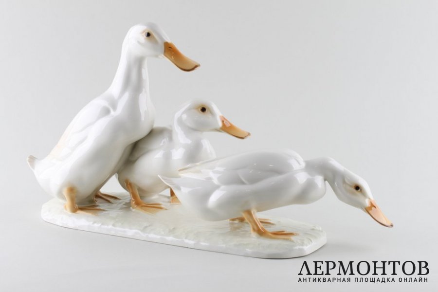 Статуэтка Три утки.  Фарфор. Hutschenreuther, Германия, Diller, 1950-60е гг.
