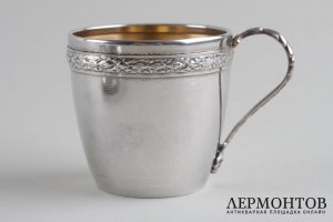 Кофейная пара в стиле ампир. Серебро 950 пробы. Франция