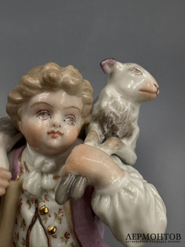 Статуэтка «Юноша с овечкой». Фарфор, роспись, Meissen, Германия, начало 20 века