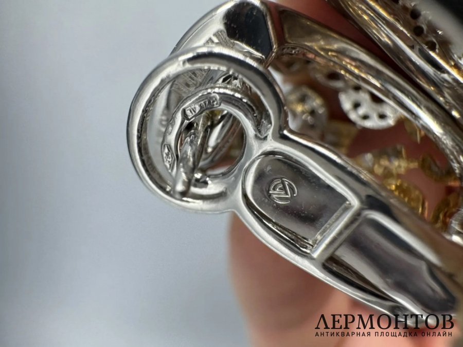 Серьги «Talisman» с бриллиантами. Белое и жёлтое золото 750 пробы, Franck Muller