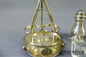 Набор для специй. Металл, серебрение, серебро 925 пробы.  Англия, 1860-й год.
