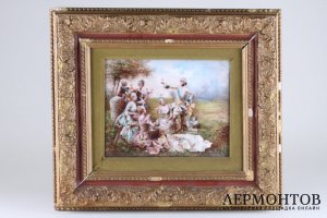 Пласт Пикник. Фарфор, живопись. Европа, конец XIX - нач. XX вв.