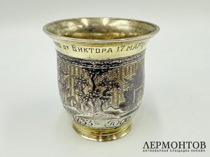 Стакан с чернением. Иудаика. Россия, 19 век. Серебро 84 пробы, чернь.