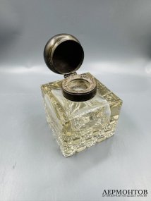 Чернильница. Серебро 800 пробы, хрусталь, Германия, начало 20 века