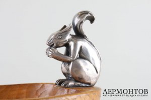 Ваза-орешница в стиле ар-деко. Кокос, серебро 925 пробы. Германия. перв.тр.20 века.