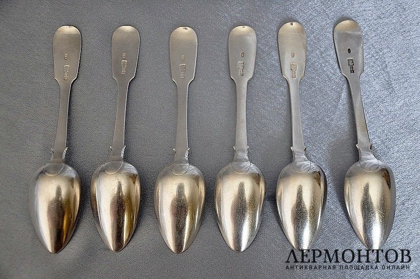 Десертные ложки. Серебро 84 пробы. Российская империя