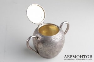 Сахарница. Мнекин Иван Николаевич. Серебро 84 пробы. Российская империя. XIXв.