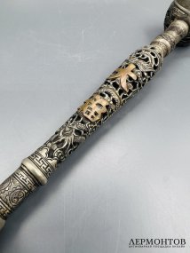 Трубка в восточном стиле с драконом. Серебро, Китай, 1-я половина 20 века