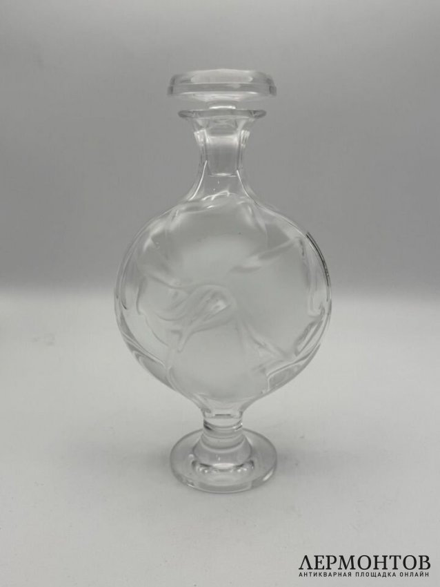 Флакон-штоф в виде цветка. Хрусталь, Lalique, Франция, 2-я половина 20 века