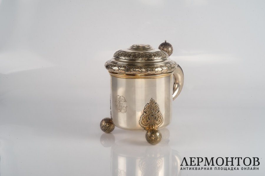 Декоративная кружка. Серебро 800. Швеция, XIX век.