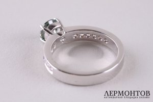 Помолвочный комплект из двух колец. Белое золото, бриллианты 3,235 ct. Бренд Melekkis