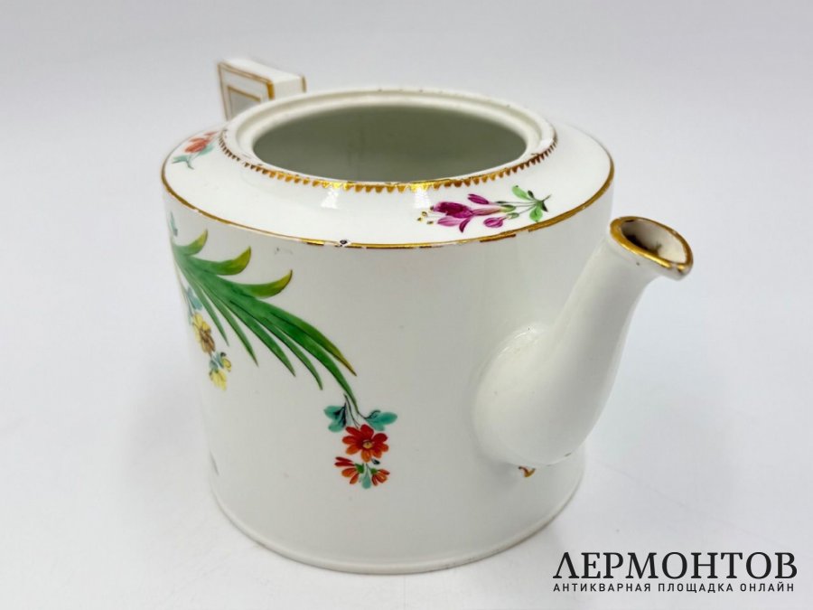 Чайник с росписью. Германия, Meissen, 18 век. Фарфор, роспись.