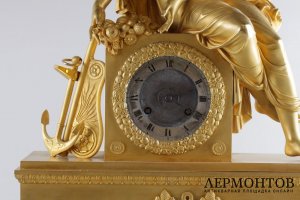 Часы в стиле Ампир. Богиня Амфитрита. Франция, Париж, начало 19 века. Бронза.