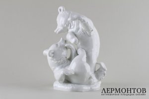 Статуэтка Молодые играющие медведи. Фарфор.  Meissen, Германия, Alexander Struck.