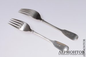 Пара десертных вилок. Серебро 84. Российская империя
