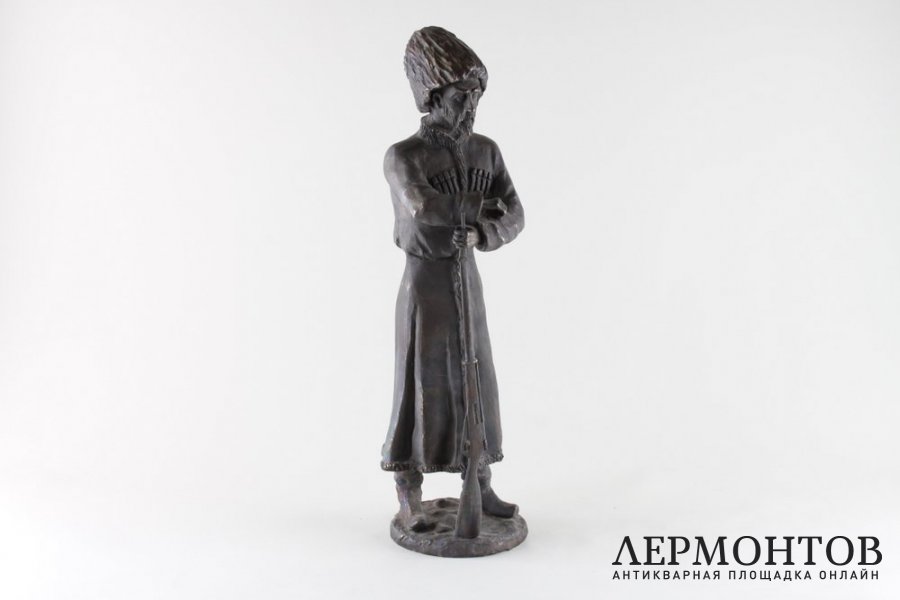 Скульптура Казак-пластун. Авторская бронза. Россия, XXI век.