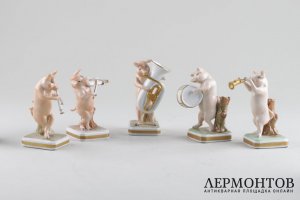 Оркестр Поросята. Фарфор. Плауэ. Германия. Сер. XX в.