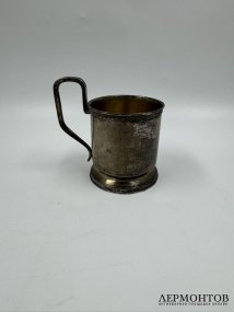 Подстаканник с цветочным декором. Серебро 84 пробы, мастер МВ, Россия, 1880-е годы