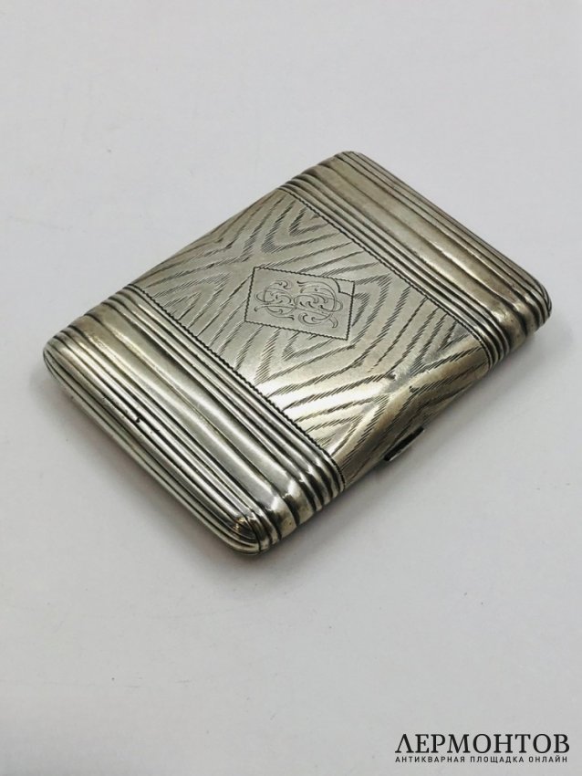 Портсигар в технике тромплей. Серебро 84 пробы, Ф. Овчинников, Россия, 1899–1908 годы