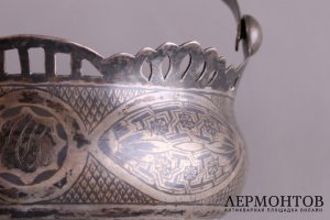 Сахарница с ручкой. Серебро 875 пробы. СССР, 50-е годы 20 в.