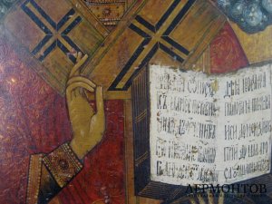 Образ Святого Николая Чудотворца. Дерево, левкас, темпера.  Россия, XIХ век.