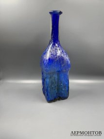Штоф. Кобальтовое стекло, сусальное золото, Мурано, Италия, 1960–1970 годы