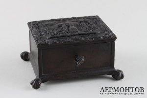 Шкатулка Сельский праздник. СССР, Каслинский чугунолитейный завод, 1957 г. Чугун.