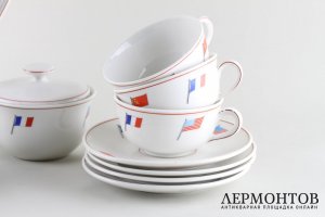 Сервиз с флагами стран-участников антигитлеровской коалиции. Германия, 1947-48