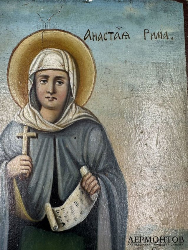 Икона «Преподобномученица Анастасия Римская». Дерево, левкас, темпера, Россия, 19–20 века