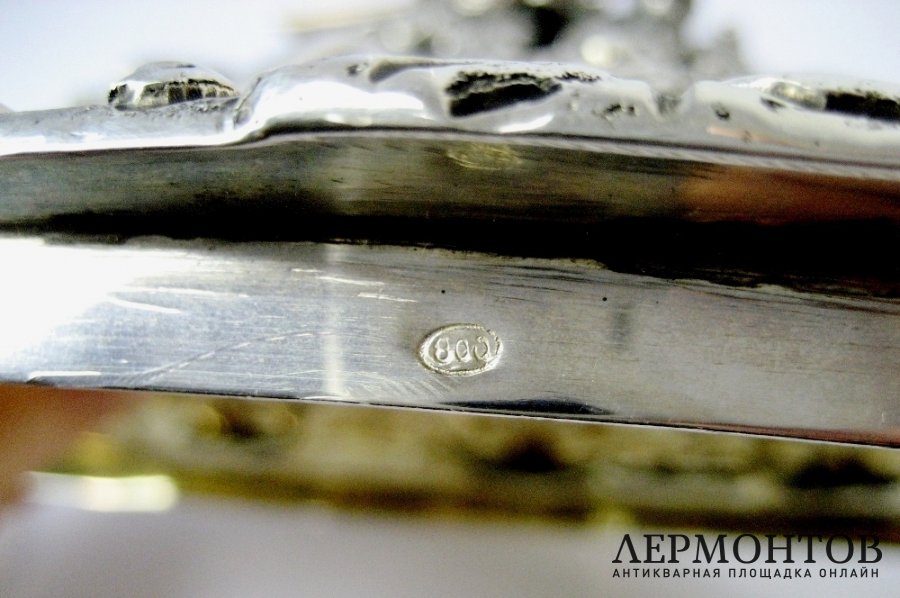 Блюдо для жаркого с крышкой. Серебро 800. Германия, XIX век. 