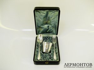 Подарочный набор. Серебро 950 пробы. Франция, XIX век.