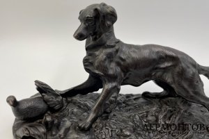 Скульптура Собака сеттер. Россия, Каслинский завод, 1911 г. Чугун.