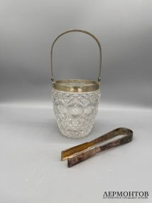 Ведро для льда с щипцами. Серебро 800 пробы, Masini, Италия, 2000-е годы