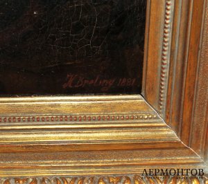 Картина. Игра в карты. Генрих Брелинг. Холст, масло. Германия