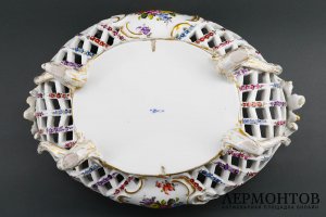 Ваза для фруктов.  Фарфор, роспись. Франция, Porcelaine de Paris, 1887-1920.