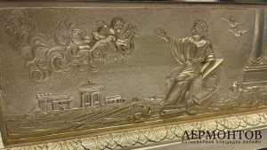 Часы библиотека в стиле Ампир. Франция, Париж, 1810-20-е гг. Бронза, золочение.
