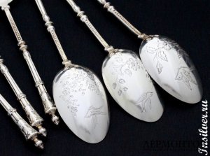 Набор чайных ложек C.V. Gilbert. Серебро 950. Франция