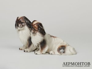 Статуэтка «Пекинесы». Goldscheider, Австрия, 1936 год