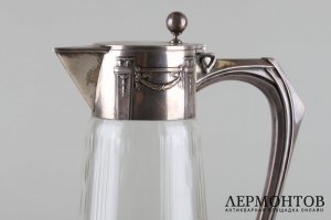 Графин с серебром 800 пробы. Германия, мастерская Fr.Kraemer,к.19-н.20 века.
