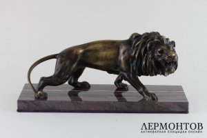 Кабинетная скульптура Рычащий лев. Бронза. Европа, 1950-70-е гг.