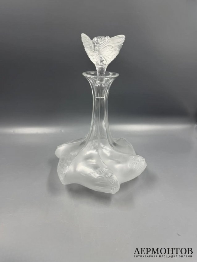 Декантер с пробкой-цветком. Хрусталь, Lalique, Франция, 20 век